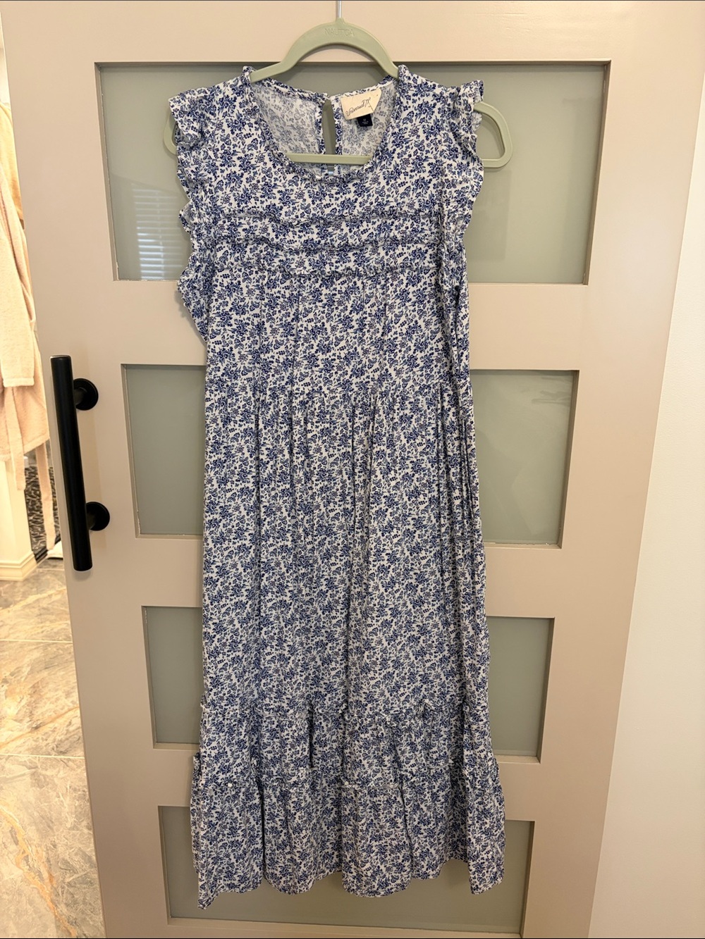 Target Blue Floral Ruffle Maxi Dress